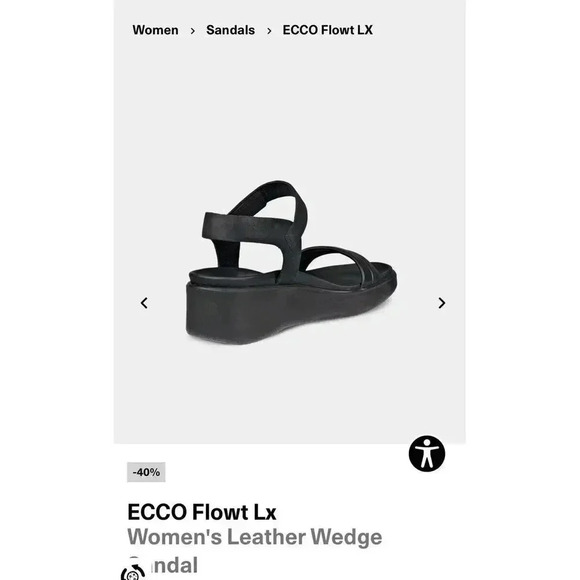 ECCO Flowt LX Womens Wedge Sandal Black Nubuck EU Size‎ 38 - US Size 8/8.5 - Picture 1 of 7